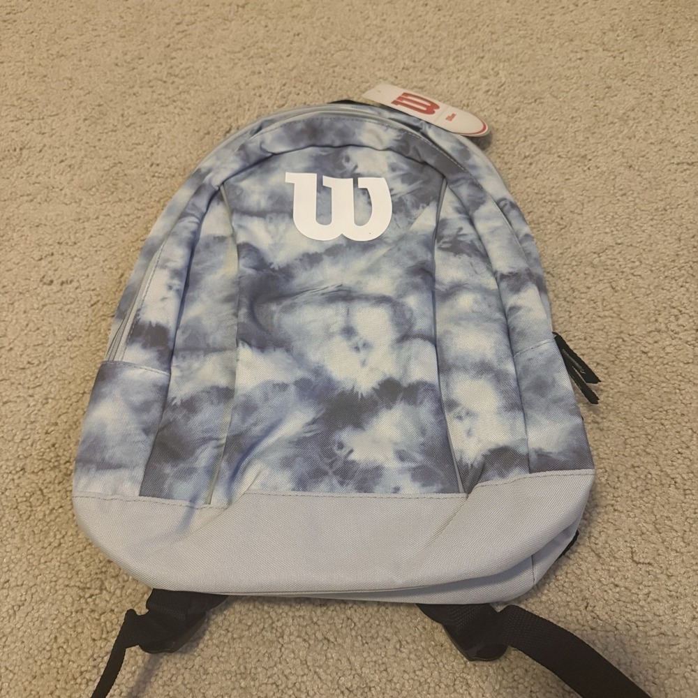 Wilson Junior Tennis Backpack Blue Grey Tie-Dye W Logo 2 Racket New With Tags
